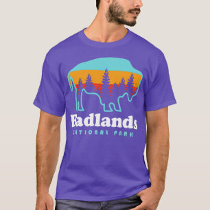 Camiseta Badlands National Park Bison Retro Dakota do Sul