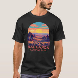 Camiseta Badlands National Park Vintage Sunset Art
