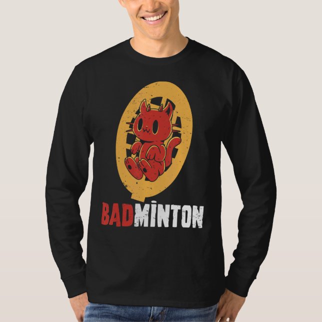 Camiseta Badminton Devil Badminton Player Shuttlecock Espor (Frente)