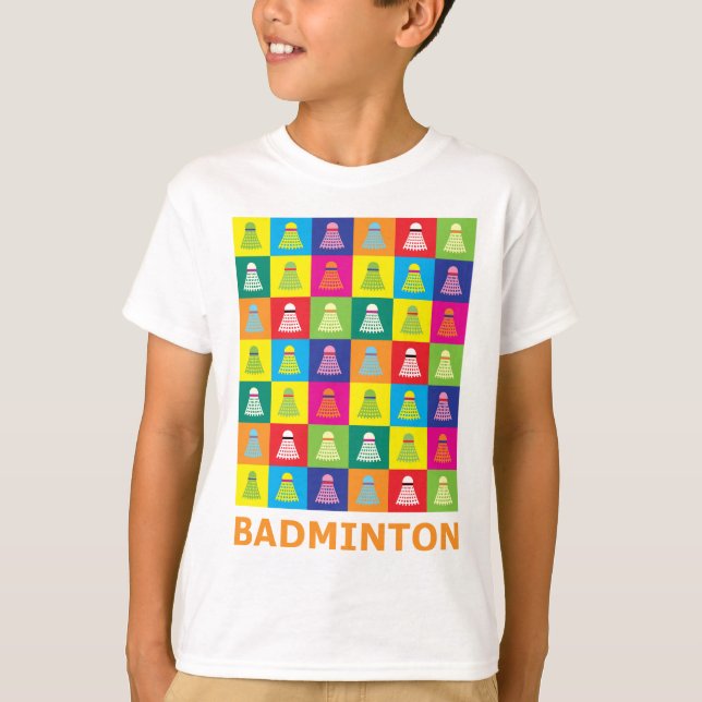 Camiseta Badminton do pop art (Frente)