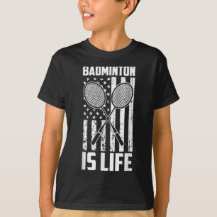 Camiseta Badminton É A Vida - Vintage U.A. Bandeira America