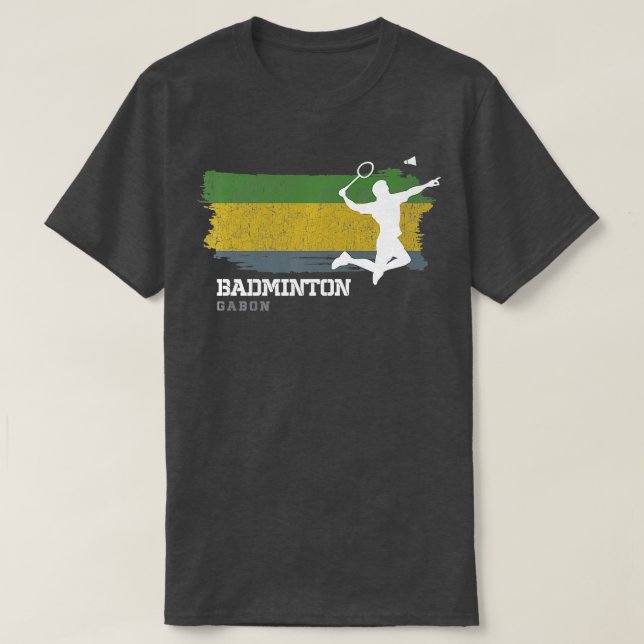 Camiseta Badminton Gabon Net Games Jogador Badminton 1 (Frente do Design)