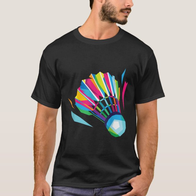 Camiseta Badminton Game Shuttle Esporte Badminton Pop Art (Frente)
