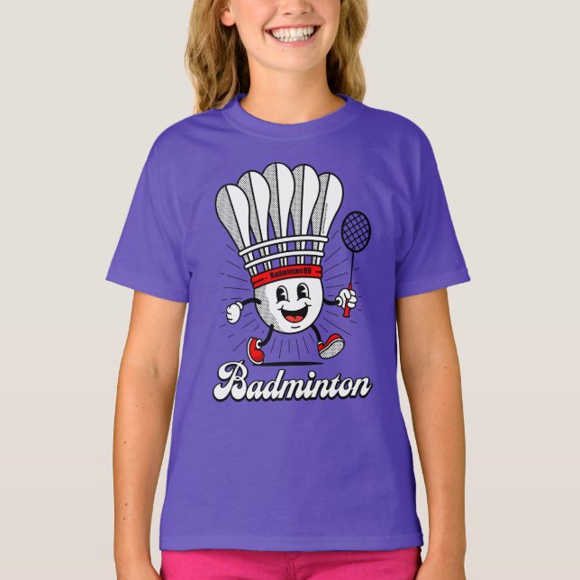 Camiseta Badminton Mascot Clássico (Frente)