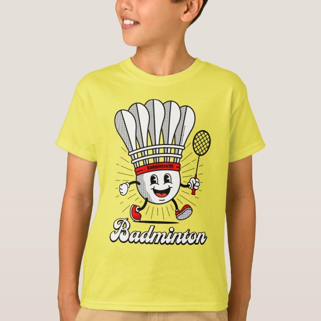 Camiseta Badminton Mascot Clássico (Frente)