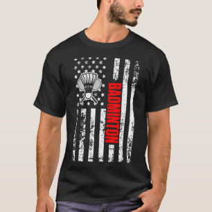 Camiseta Badminton Patriótico do Esporte Americano Bandeira