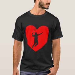 Camiseta Badminton Player Hearny Engraçado Badminton Para H