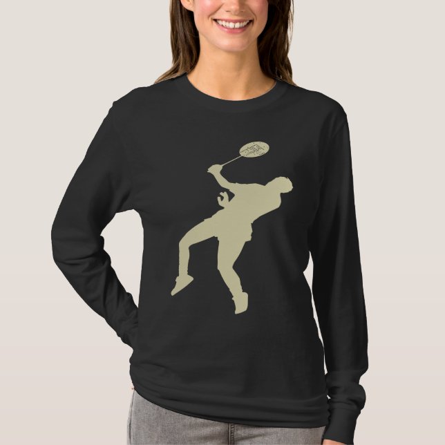 Camiseta Badminton Player Shuttlecock Time Smash Rackets (Frente)