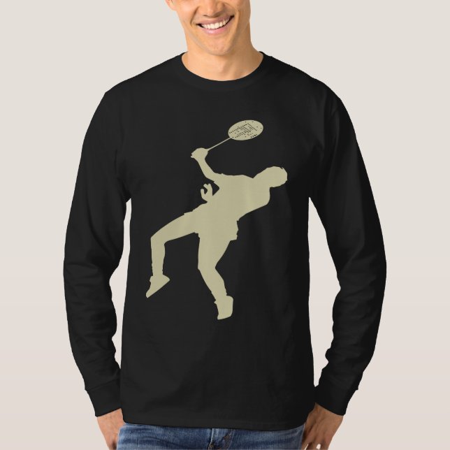 Camiseta Badminton Player Shuttlecock Time Smash Rackets (Frente)