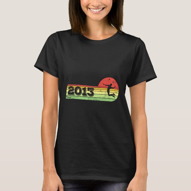 Camiseta Badminton-player Vintage 2013 Birthday Shuttle Bad (Frente)