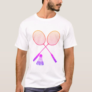 Camiseta Badminton Rackets Shuttlecock Birdie Ombre