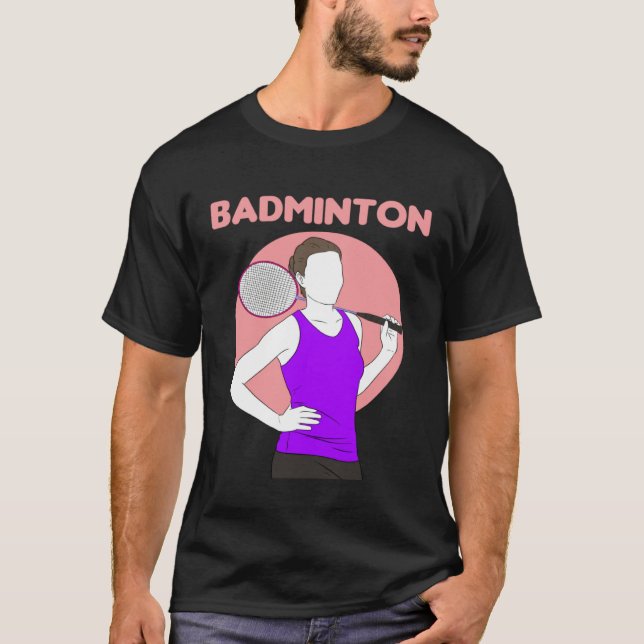 Camiseta Badminton Racquet Sport Woman Girl Strokes  1 (Frente)