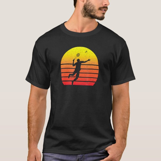Camiseta Badminton Retro Vintage Sunset (Frente)