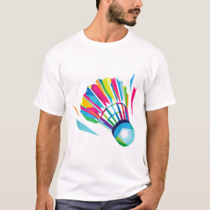 Camiseta Badminton Shuttle Racquet Sport Badminton Pop Art