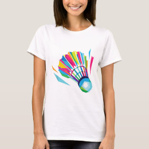 Camiseta Badminton Shuttle Racquet Sport Badminton Pop Art