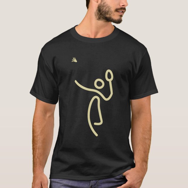 Camiseta Badminton Sticks - Ideia de Presente de Shuttlecoc (Frente)