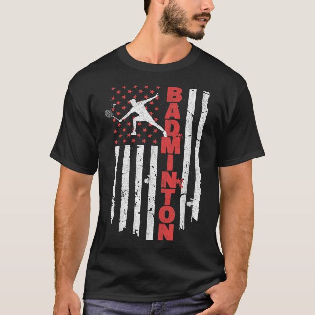 Camiseta Badminton Team American Flag Usa Badminton For Wom (Frente)