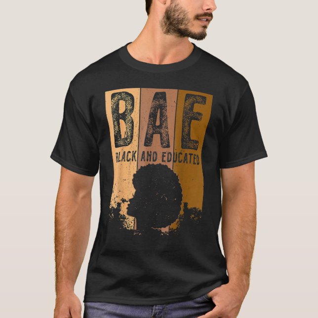 Camiseta BAE Black And Educated Black History Queen Melanin (Frente)