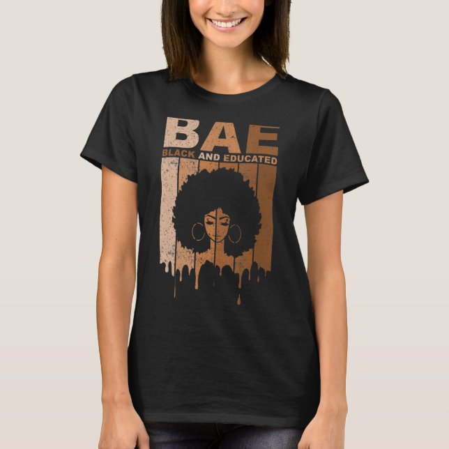 Camiseta BAE Black E Educated Black History Pride BLM Afr (Frente)