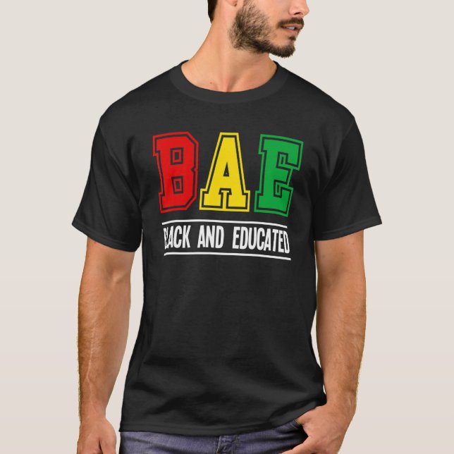 Camiseta BAE Black E Melanin African Black Histo Educado (Frente)