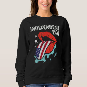 Camiseta Bae Lábios Independentes Bandeira Dos EUA 4 De Jul