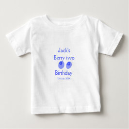 Camiseta Baga dois aniversário azul baga adicionar nome dat