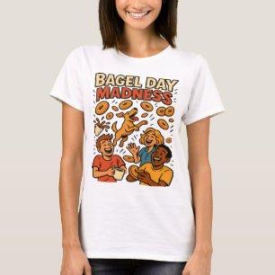 Camiseta Bagel Day Madness Engraçado Arte Retroativa