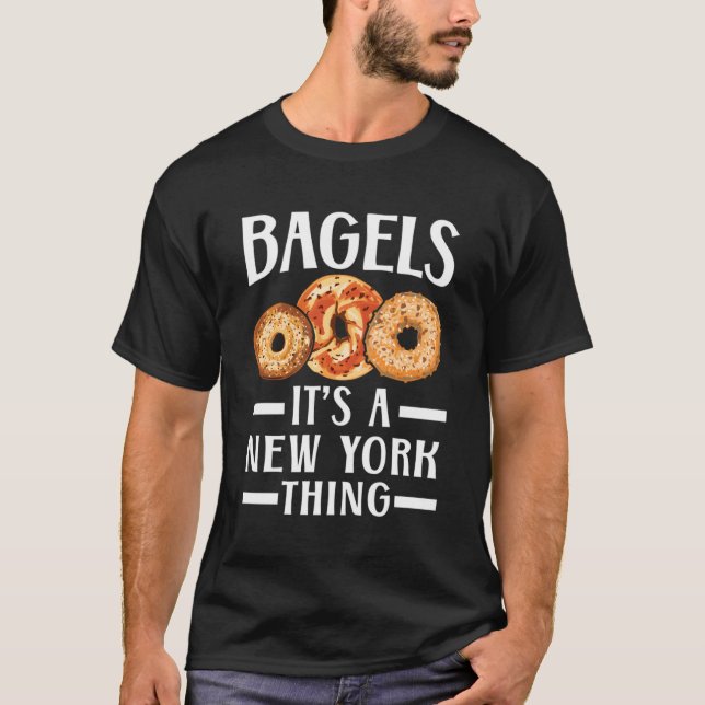 Camiseta Bagels É Uma Comida Judaica De Nova Iorque (Frente)