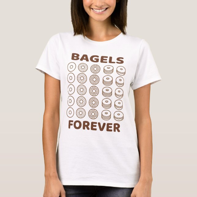 Camiseta Bagels para Design de Ícone Mínimo (Frente)
