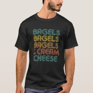 Camiseta Bagels, Retro Word Design Sobre o Café da Manhã 