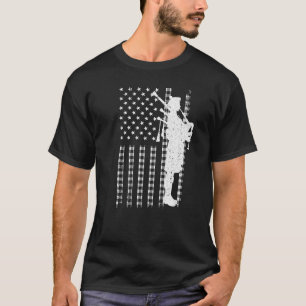 Camiseta Bagpipa legal de bandeira dos EUA para mulheres jo