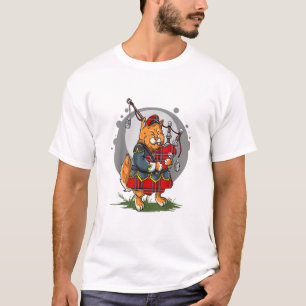 Camiseta Bagpipe Cat Jogando Bagpipe Música Escocesa Kitten