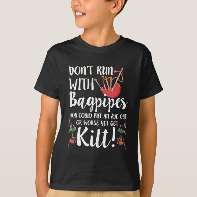 Camiseta Bagpipe Citação Kilt Music Scotland Bagpiping Humo (Frente)