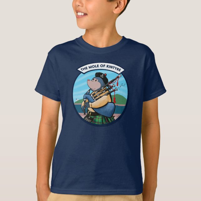 Camiseta Bagpipe escocês que joga a toupeira da banda da (Frente)