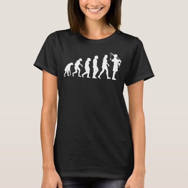 Camiseta Bagpipe Human Evolution Scotsman Bagpipip (Frente)