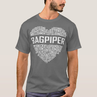 Camiseta Bagpiper Heart