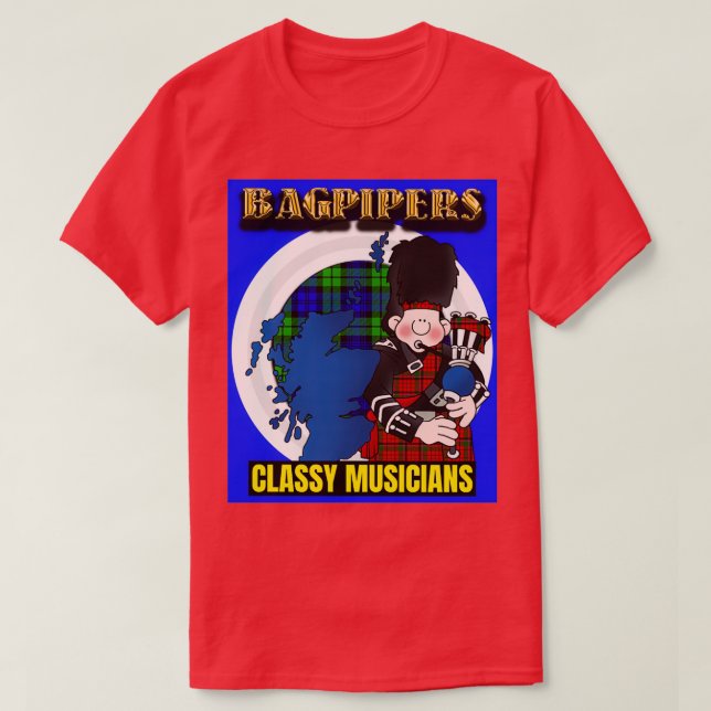 Camiseta Bagpipers Classy Musicians 8 (Frente do Design)