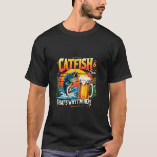 Camiseta Bagre & Cerveja É Por Isso Que Estou Aqui Pesca de