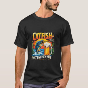 Camiseta Bagre & Cerveja É Por Isso Que Estou Aqui Pesca de