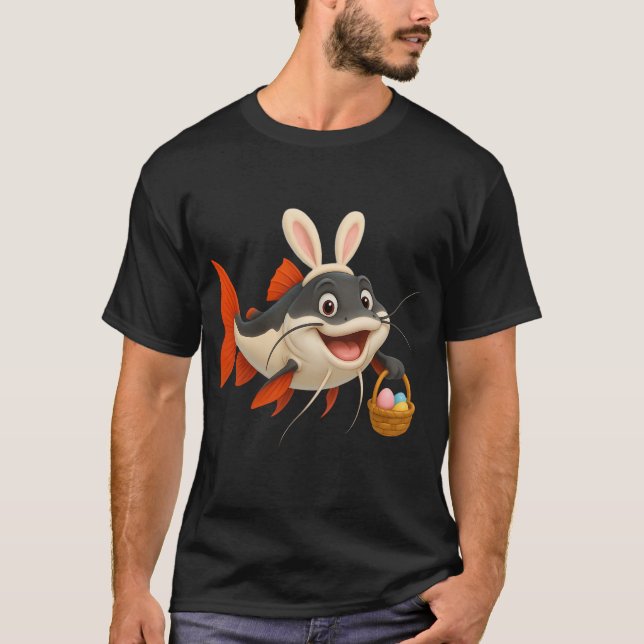 Camiseta Bagre de Cauda Vermelha da Páscoa (Frente)