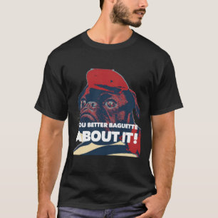 Camiseta Baguete francês baguette pugPug presente de amant