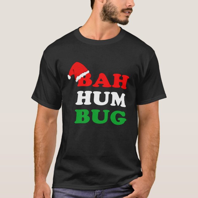 Camiseta Bah Humbug  Christmas Santa Hat Bah Hum Bug (Frente)
