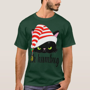 Camiseta Bah Humbug Feliz Natal Engraçado Pão Gato