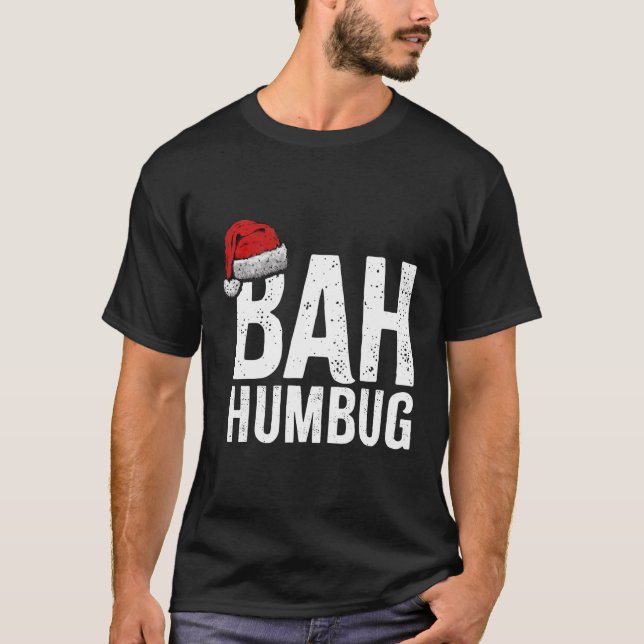 Camiseta Bah Humbug. Feriado sarcástico anti-Natal (Frente)