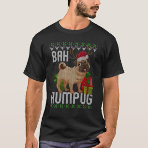 Camiseta Bah Humpug Puggle Ugly Xmas Hum Pug Bebê Cães