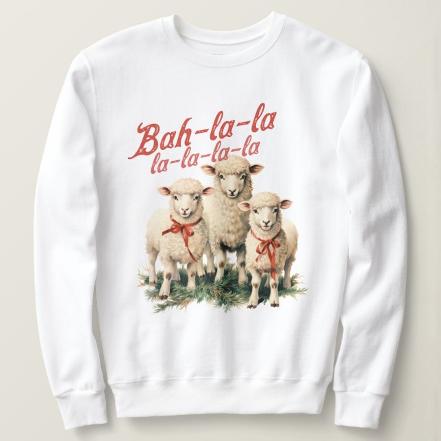 Camiseta Bah La La Cute Retro Christmas Shea (Frente do Design)