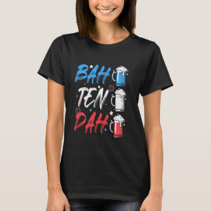 Camiseta BAH TEN DAH Funny 4 De Julho Beer Bartender Ameri