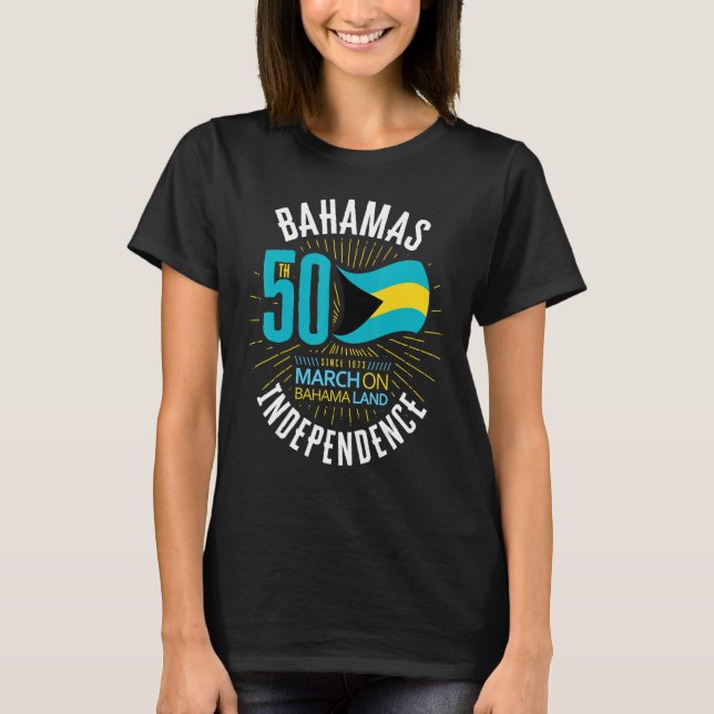 Camiseta Bahamas 50th Independence Bahamian Flag Nassau Bah (Frente)