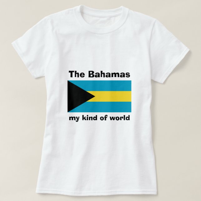 Camiseta Bahamas Bandeira + Mapa + Texto (Frente do Design)