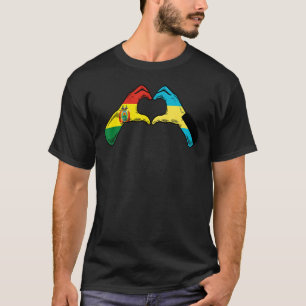 Camiseta Bahamas Bolívia Bandeira Bahamas Bolívia Coração b